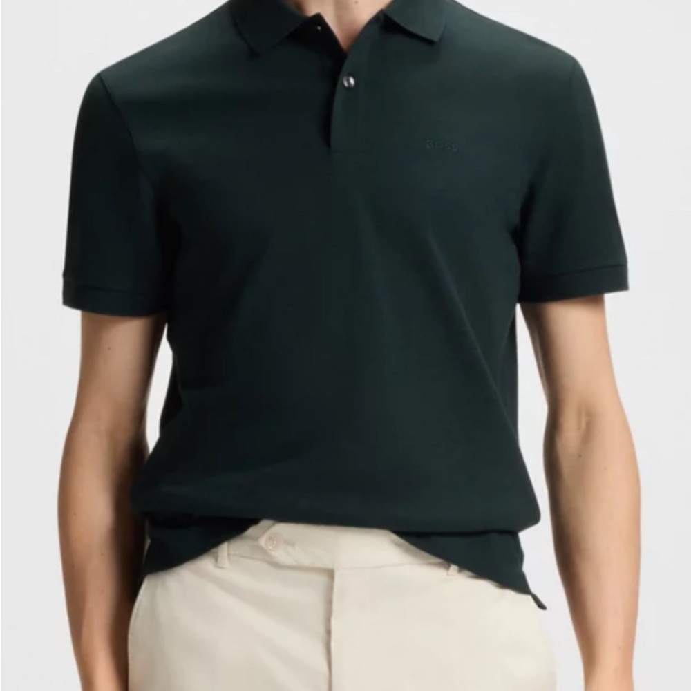 Hugo Boss Men's Dark Green Polo Shirt